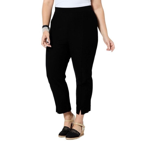 WynneLayers Essential Crepe Knit Crop Pant 821-353, Black - Size 2XP LIKE NEW! - Picture 2 of 8